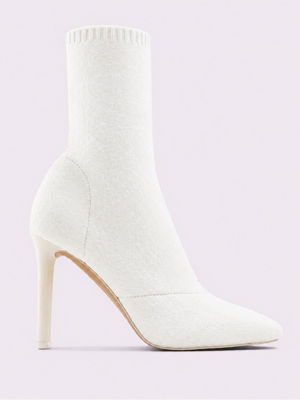ALDO Delylah White Knit Sock Heeled Boots Size 6.5